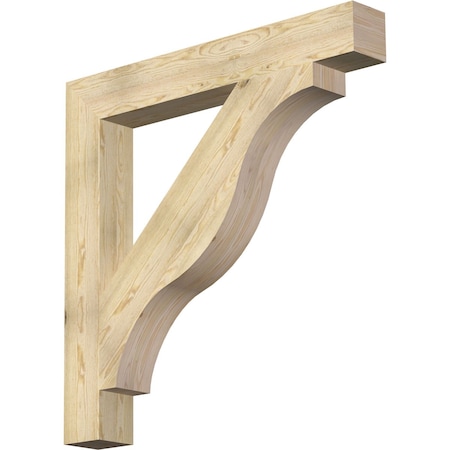 Ekena Millwork Funston Block Rough Sawn Bracket, Douglas Fir, 6"W x 46"D x 46"H BKT06X46X46FST05RDF